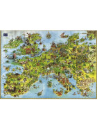 Puzzle Dreieckspuzzle United Dragons of Europe, Degano, 4000 Teile