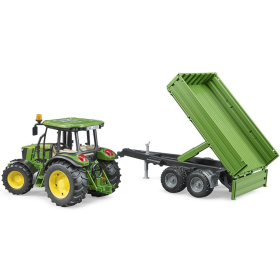 Bruder John Deere 5115 M mit Bordwandanhänger