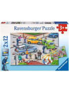 Puzzle Mit Blaulicht unterwegs, 2 x 12 Teile