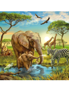 Puzzle Tiere der Erde, 3 x 49 Teile