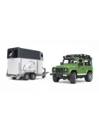 Bruder Land Rover Defender Station Wagon mit Pferdeanhänger & Pferd