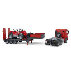 Bruder MAN TGA Tieflader mit Manitou Teleskoplader