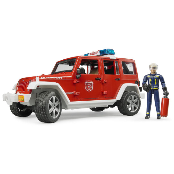 Bruder Jeep Wrangler Unlimited Rubicon Feuerwehrfahrzeug mit Feuerwehrmann, 1:16