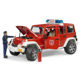 Bruder Jeep Wrangler Unlimited Rubicon Feuerwehrfahrzeug mit Feuerwehrmann, 1:16