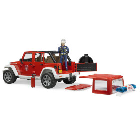 Bruder Jeep Wrangler Unlimited Rubicon Feuerwehrfahrzeug mit Feuerwehrmann, 1:16