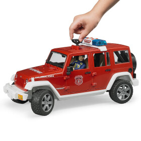 Bruder Jeep Wrangler Unlimited Rubicon Feuerwehrfahrzeug mit Feuerwehrmann, 1:16