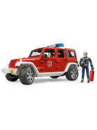 Bruder Jeep Wrangler Unlimited Rubicon Feuerwehrfahrzeug mit Feuerwehrmann, 1:16