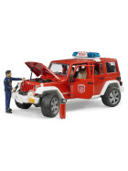 Bruder Jeep Wrangler Unlimited Rubicon Feuerwehrfahrzeug mit Feuerwehrmann, 1:16