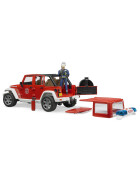 Bruder Jeep Wrangler Unlimited Rubicon Feuerwehrfahrzeug mit Feuerwehrmann, 1:16