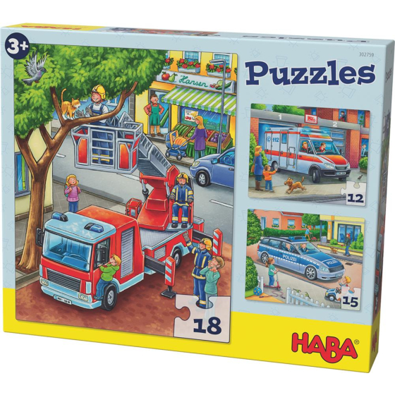 Puzzle Polizei, Feuerwehr & Co., 18 Teile