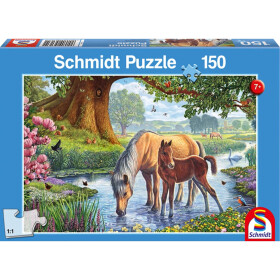 Puzzle Pferde am Bach, 150 Teile