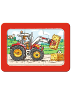 Puzzle Bagger, Traktor und Kipplader, 3 x 6 Teile