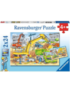 Puzzle Viel zu tun auf der Baustelle, 2 x 24 Teile