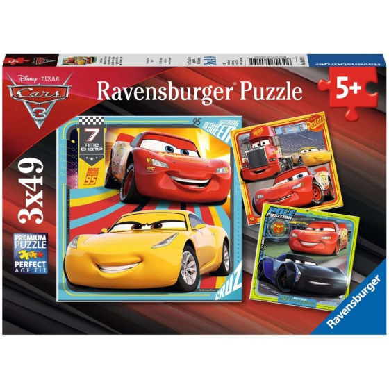 Puzzle Bunte Flitzer, 3 x 49 Teile