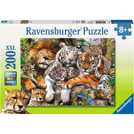 Puzzle Schmusende Raubkatzen, 200 Teile