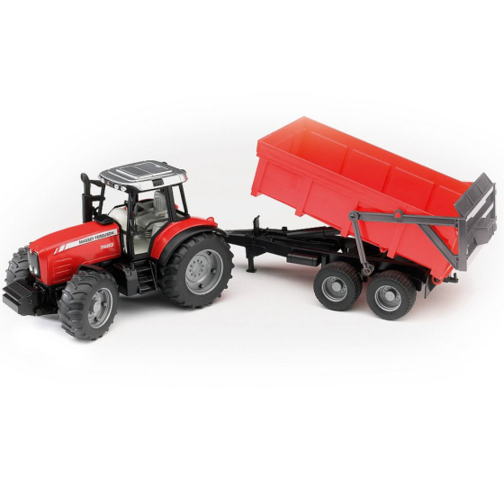 Bruder Massey Ferguson 7480 mit Wannenkippanhänger