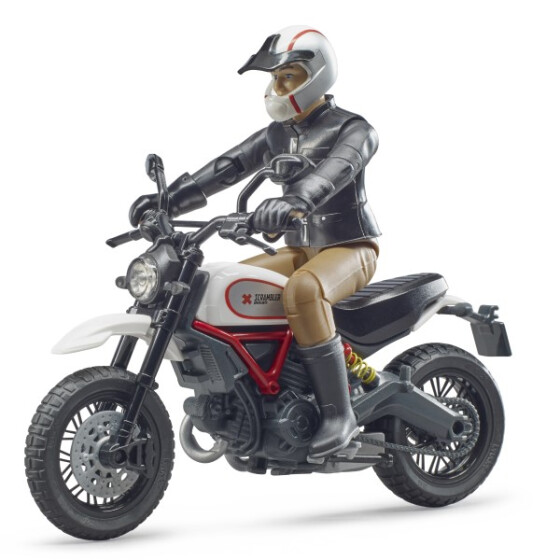 Bruder bworld Ducati Scrambler Desert Sled mit Fahrer