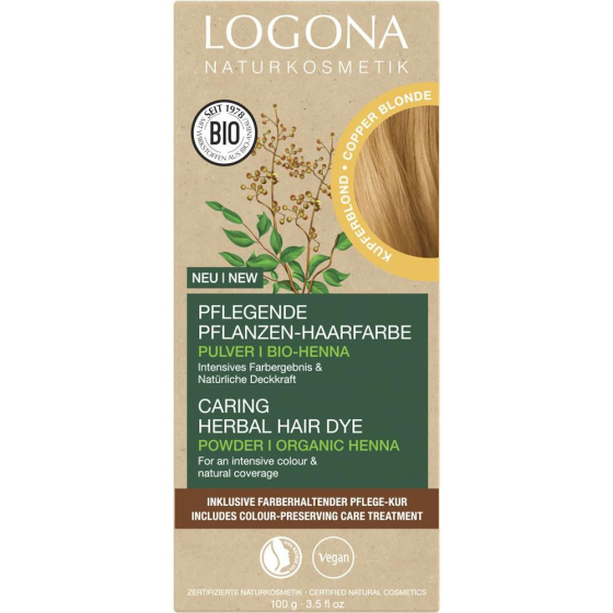 Logona Pflanzenhaarfarbe Pulver - Kupferblond, 100 g