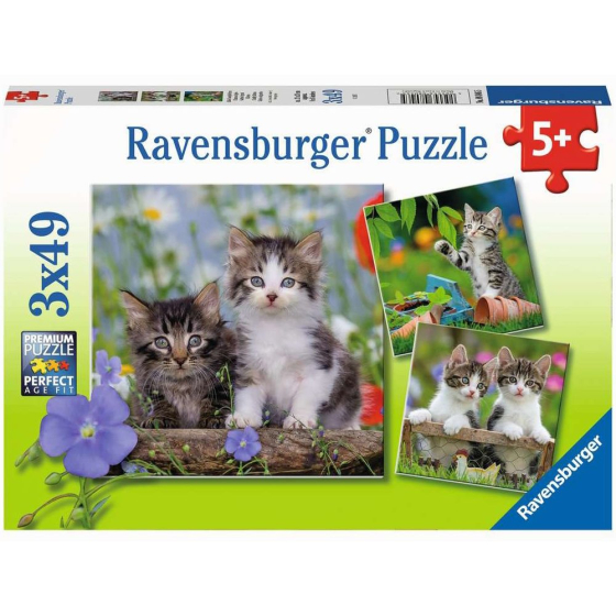 Puzzle Süsse Samtpfötchen, 3 x 49 Teile