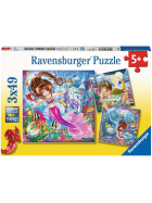 Puzzle Bezaubernde Meerjungfrauen, 3 x 49 Teile