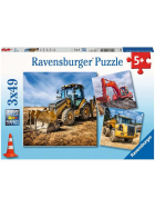 Puzzle Baufahrzeuge im Einsatz, 3 x 49 Teile