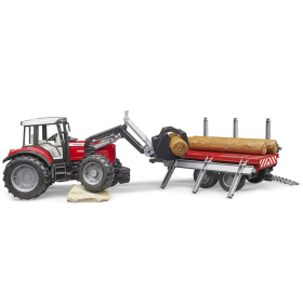 Bruder Massey Ferguson 7480 mit Frontlader, Anhänger...