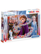 Puzzle Glitter Frozen 2, 104 Teile