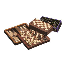 Philos Schach Backgammon Dame-Set, Feld 18 mm, magnetisch