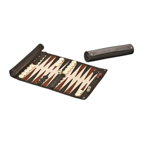 Philos Reisebackgammon zum Rollen - Kunstleder