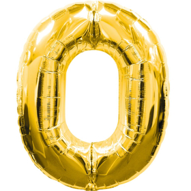 Folienballon Nummer 0, gold