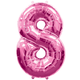Folienballon Nummer 8, pink