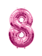 Folienballon Nummer 8, pink