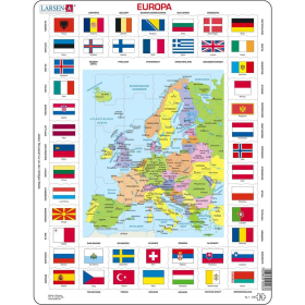 Puzzle Karte/Flagge - Europa, 70 Teile