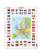 Puzzle Karte/Flagge - Europa, 70 Teile