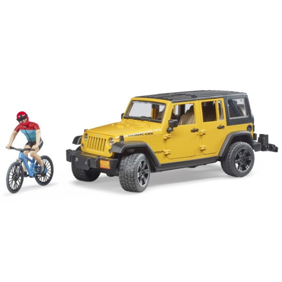 Bruder Jeep Wrangler Rubicon Unlimited mit Mountainbike & Radfahrer