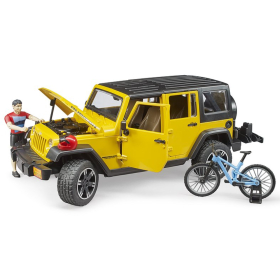 Bruder Jeep Wrangler Rubicon Unlimited mit Mountainbike & Radfahrer