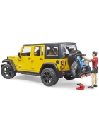 Bruder Jeep Wrangler Rubicon Unlimited mit Mountainbike & Radfahrer