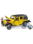 Bruder Jeep Wrangler Rubicon Unlimited mit Mountainbike & Radfahrer