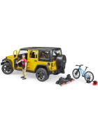 Bruder Jeep Wrangler Rubicon Unlimited mit Mountainbike & Radfahrer