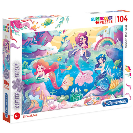 Puzzle Glitter Meeresgrund, 104 Teile