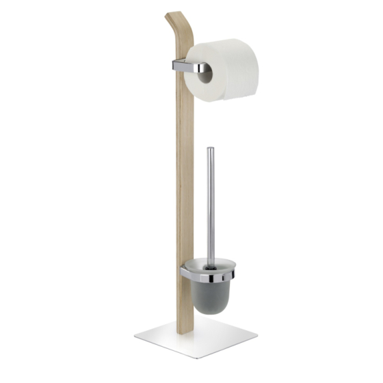 Wenko Stand WC-Garnitur Samona, Naturechrom/braun