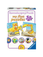 Puzzle Tierische Baustelle, 2 x 9 Teile