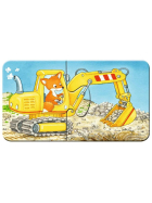 Puzzle Tierische Baustelle, 2 x 9 Teile