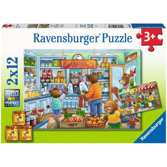 Puzzle Komm, wir gehen einkaufen, 2 x 12 Teile