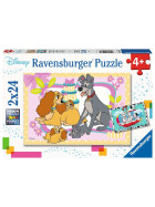 Puzzle Kinderpuzzle - Disneys liebste Welpen, 2x24 Teile