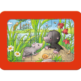 Puzzle Kleine Gartentiere, 3 x 6 Teile