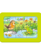 Puzzle Kleine Gartentiere, 3 x 6 Teile