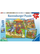 Puzzle Ritterturnier im Mittelalter, 3 x 49 Teile