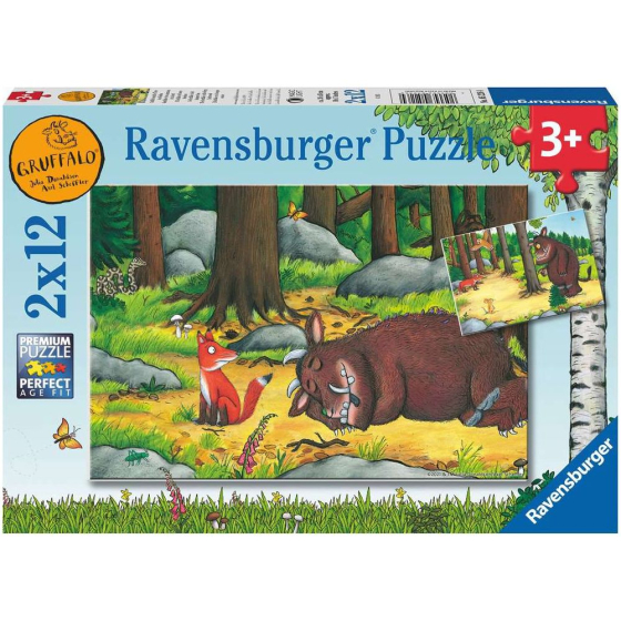 Puzzle Gruffelo und die Tiere des Waldes, 2 x 12 Teile