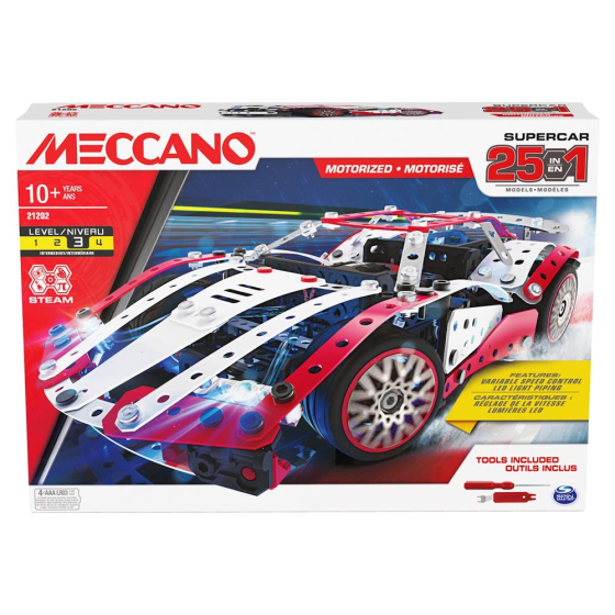 Meccano 25 Multimodell Supercar 343 Teile, (21202)